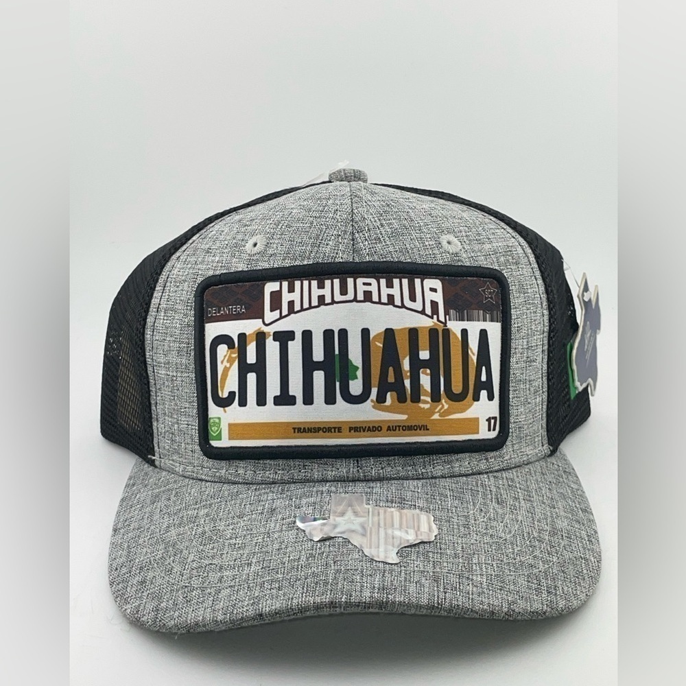 Chihuahua License (Gray Embroidered Cap) - Mexico Caps, Mexican Code Of Arms‌‌‍‍
